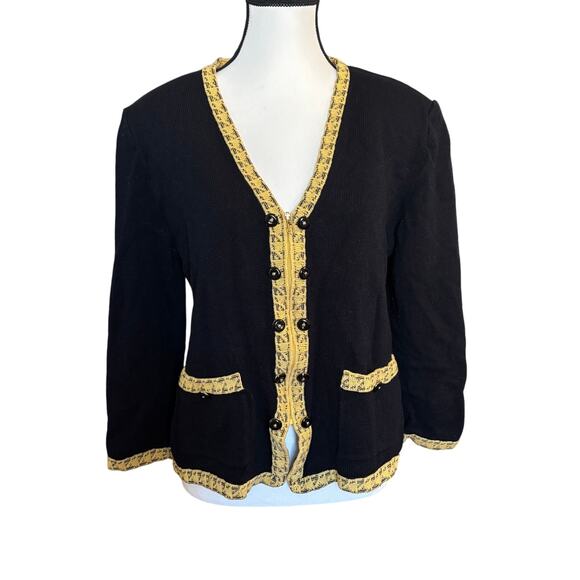 St John Collection by Marie Gray Knit Cardigan Womens Size 12 Santana Knit Large - Picture 1 of 9